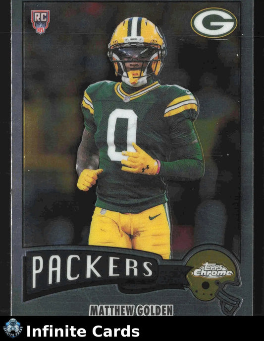 2025 Topps Chrome MATTHEW GOLDEN #1975-13 1975-13 Green Bay Packers RC - Football Card Single