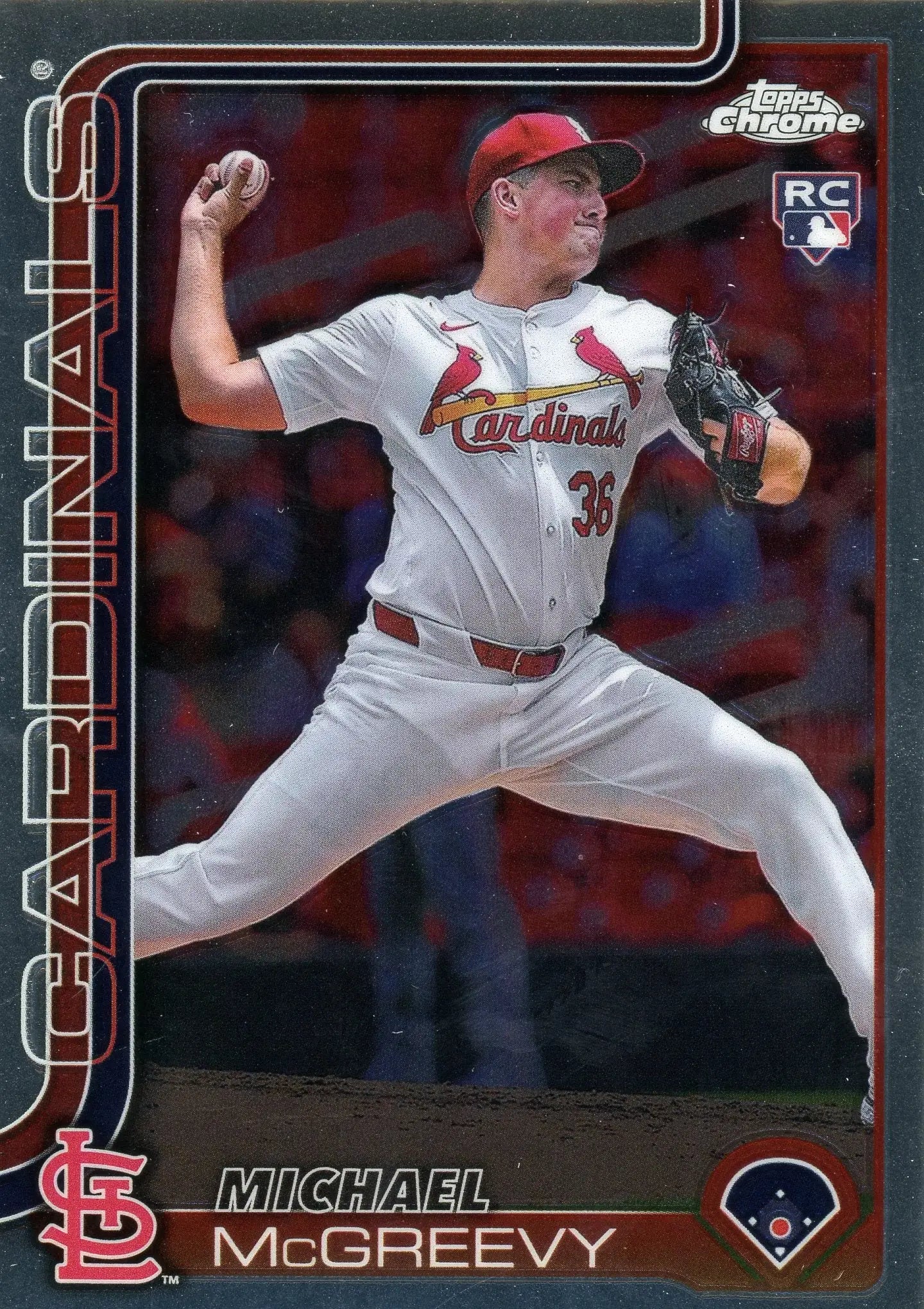 2025 Topps Chrome Michael McGreevy #29 RC St. Louis Cardinals - Baseball Card Single