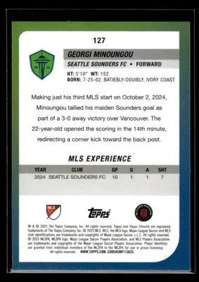 2025 Topps Chrome MLS Georgi Minoungou #127 RC Seattle Sounders FC - Soccer Card Single