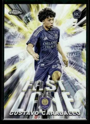 2025 Topps Chrome MLS Gustavo Caraballo #FL-27 Fast Lane Orlando City SC - Soccer Card Single