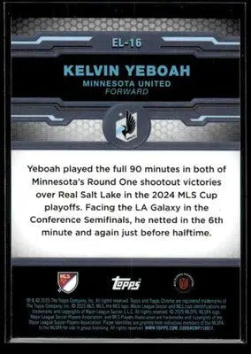2025 Topps Chrome MLS Kelvin Yeboah #EL-16 Elimination Minnesota United FC - Soccer Card Single