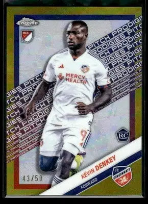 2025 Topps Chrome MLS Kévin Denkey #193 Gold Refractor SN,RC #/50 FC Cincinnati - Soccer Card Single