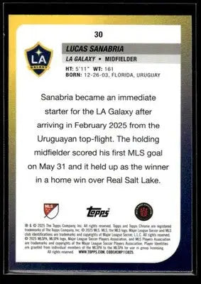 2025 Topps Chrome MLS Lucas Sanabria #30 - Soccer Card Single