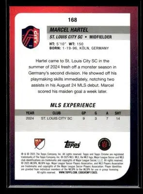 2025 Topps Chrome MLS Marcel Hartel #168 St. Louis City SC - Soccer Card Single