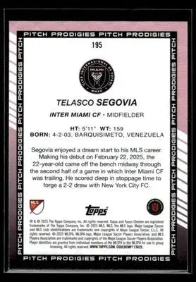 2025 Topps Chrome MLS Telasco Segovia #195 Inter Miami CF - Soccer Card Single