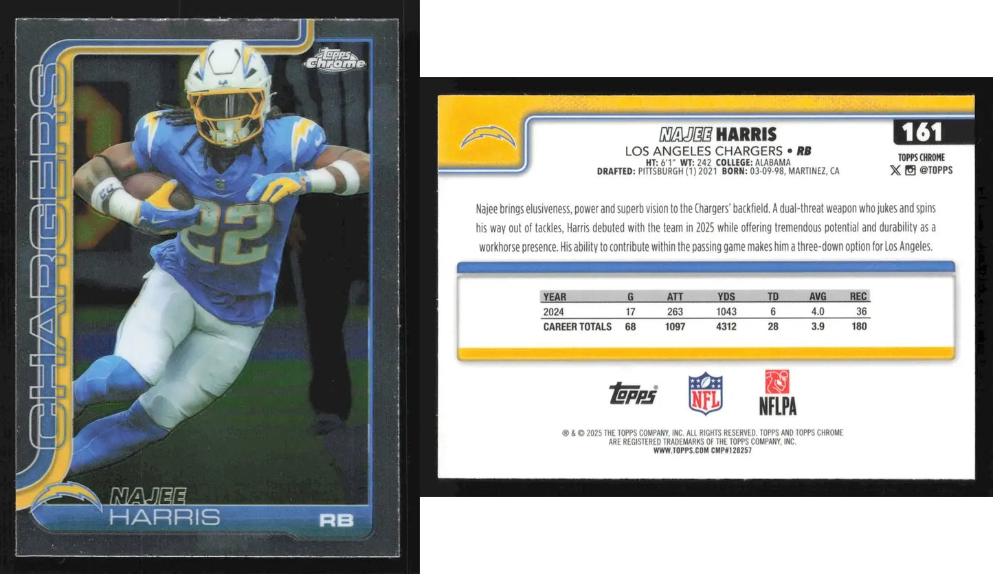 2025 Topps Chrome NAJEE HARRIS #161 Los Angeles Chargers - Football Card Single