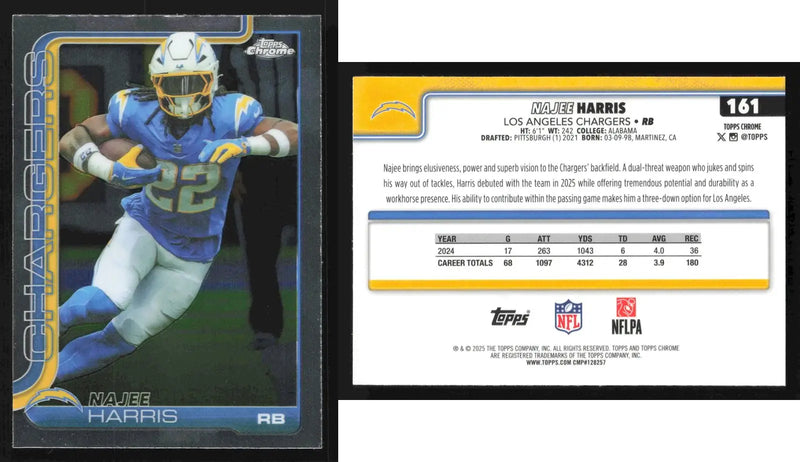2025 Topps Chrome NAJEE HARRIS #161 Los Angeles Chargers - Football Card Single