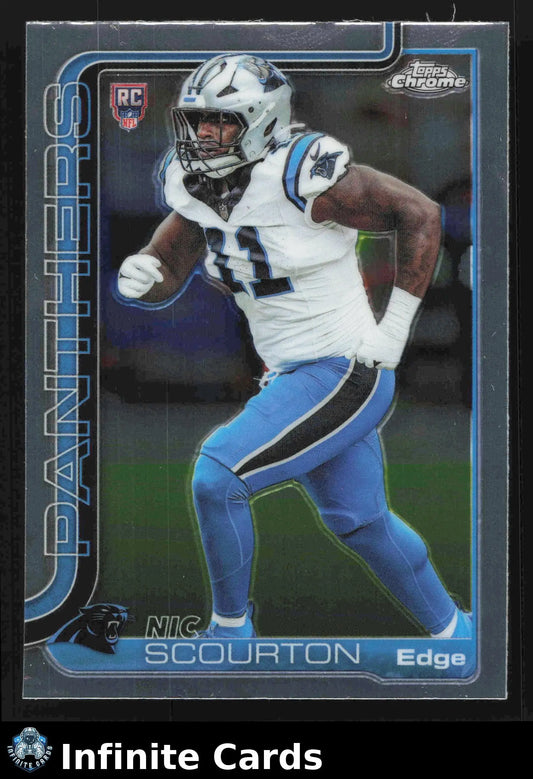 2025 Topps Chrome NIC SCOURTON #353 Chrome Carolina Panthers RC - Football Card Single