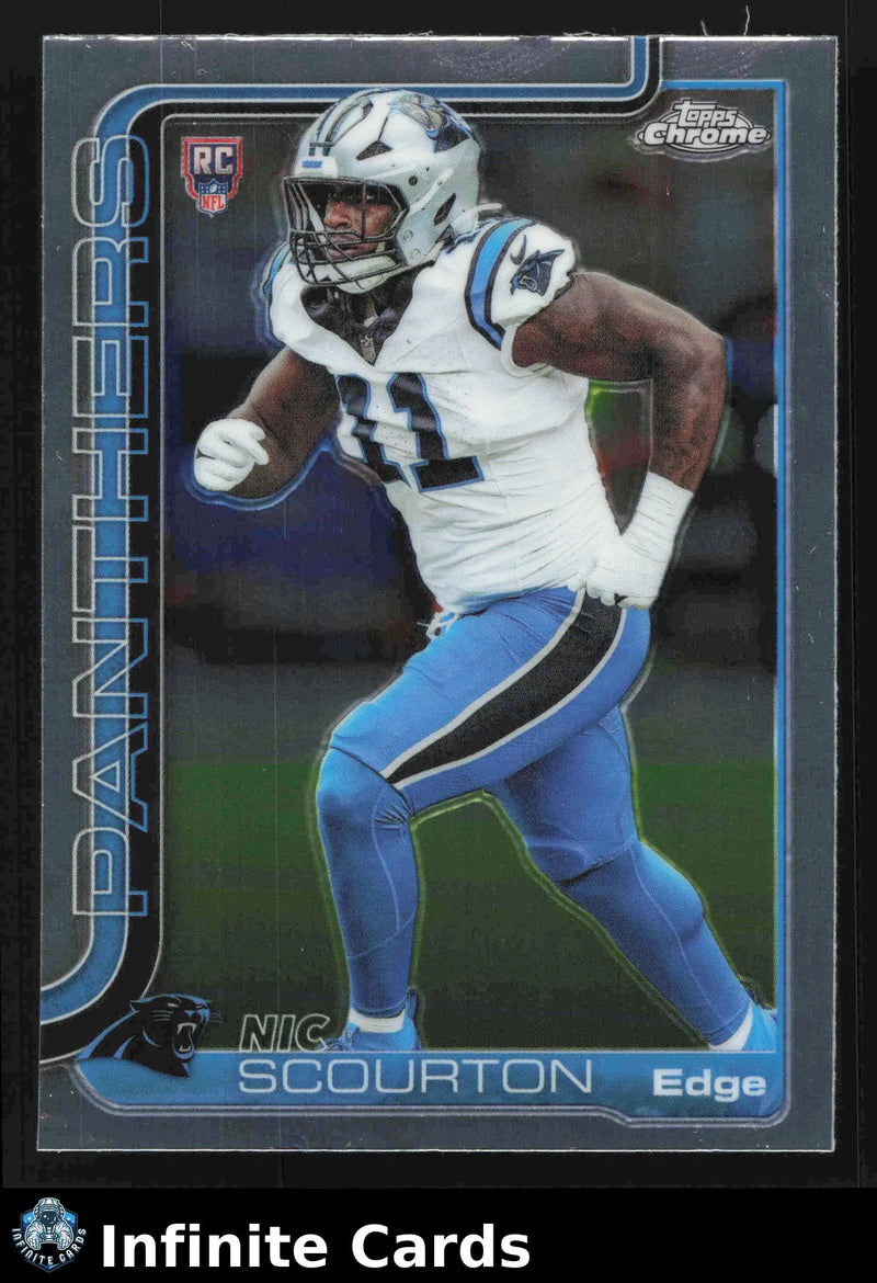 2025 Topps Chrome NIC SCOURTON #353 Chrome Carolina Panthers RC - Football Card Single