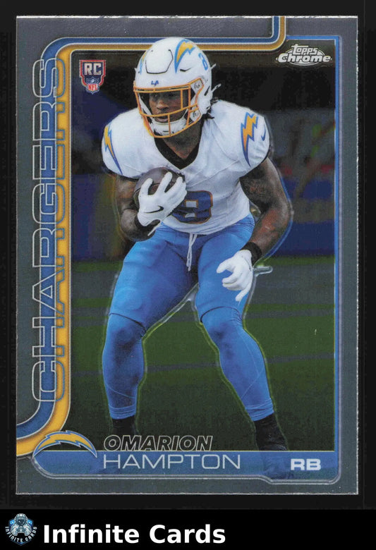 2025 Topps Chrome OMARION HAMPTON #324 Chrome Los Angeles Chargers RC - Football Card Single
