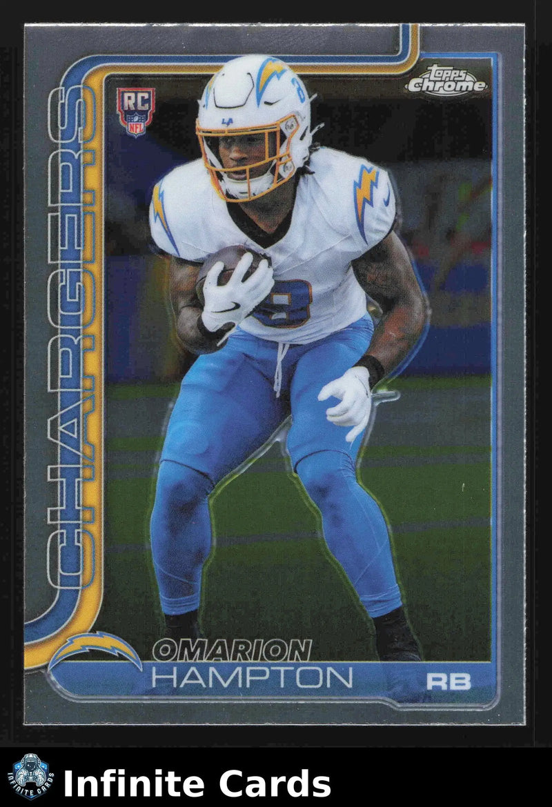 2025 Topps Chrome OMARION HAMPTON #324 Chrome Los Angeles Chargers RC - Football Card Single