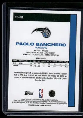 2025 Topps Chrome Paolo Banchero #TC-PB Basketball - Basketball Card Single
