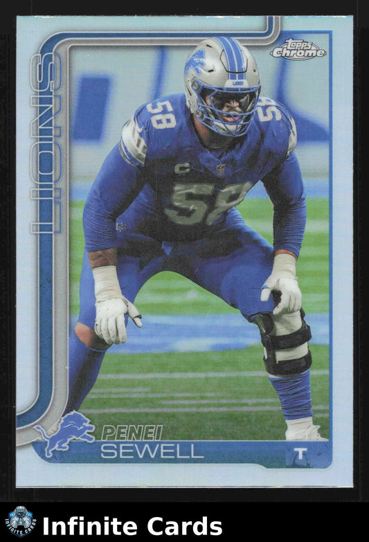2025 Topps Chrome PENEI SEWELL #99 Refractor Detroit Lions - Football Card Single