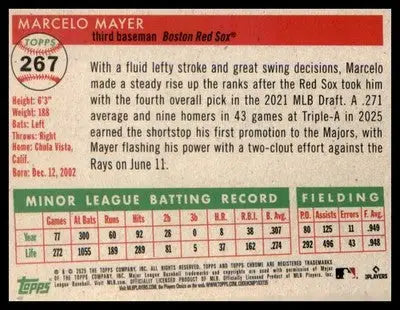 2025 Topps Chrome Platinum #267 Marcelo Mayer RC RC - Baseball Card Single