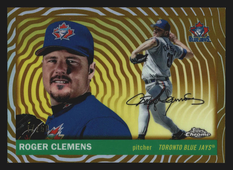 2025 Topps Chrome Platinum #456 Roger Clemens Gold Vibrations Refractor /50