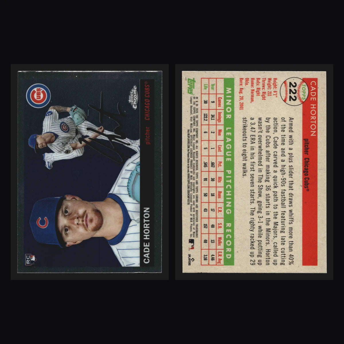 2025 Topps Chrome Platinum Anniversary Cade Horton #222 RC Chicago Cubs - Baseball Card Single
