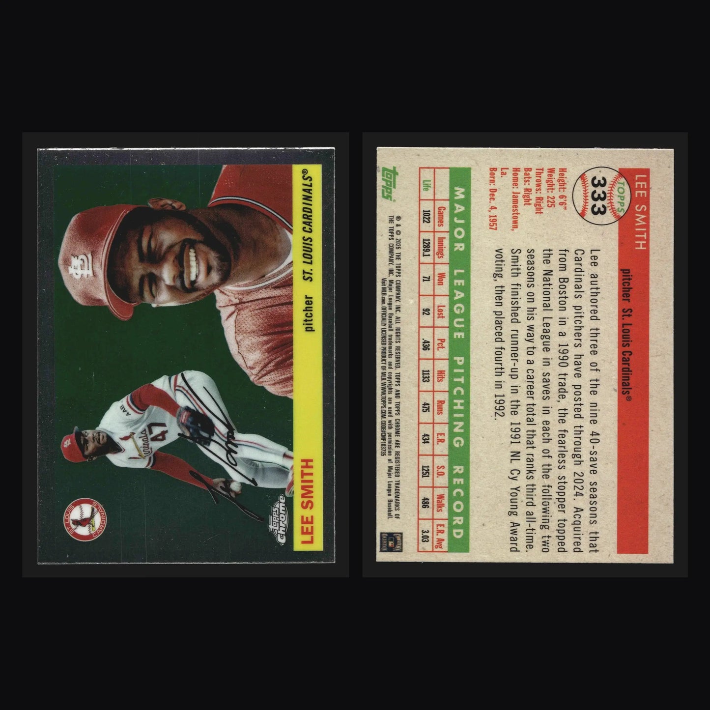 2025 Topps Chrome Platinum Anniversary Lee Smith #333 Cardinals HOF - Baseball Card Single