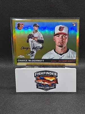 2025 Topps Chrome Platinum Chayce McDermott Gold Refractor RC #245 Orioles /50