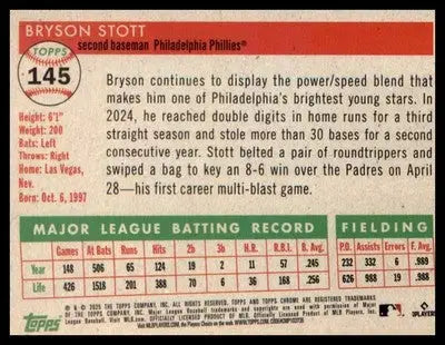 2025 Topps Chrome Platinum Prism Refractors #145 Bryson Stott