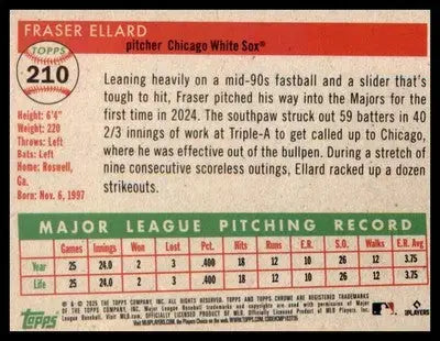 2025 Topps Chrome Platinum Prism Refractors #210 Fraser Ellard RC RC - Baseball Card Single