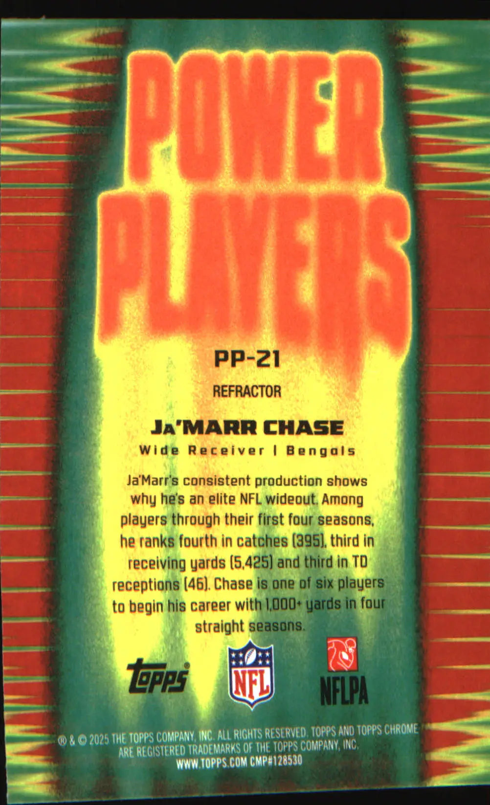 2025 Topps Chrome Power Players Refractor #PP-21 Ja’Marr Chase