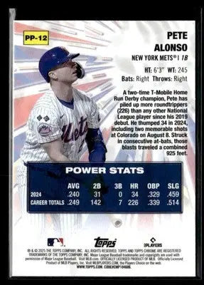 2025 Topps Chrome #PP-12 Pete Alonso Power Players - Baseball Card Single