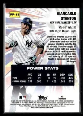 2025 Topps Chrome #PP-13 Giancarlo Stanton Power Players - Baseball Card Single