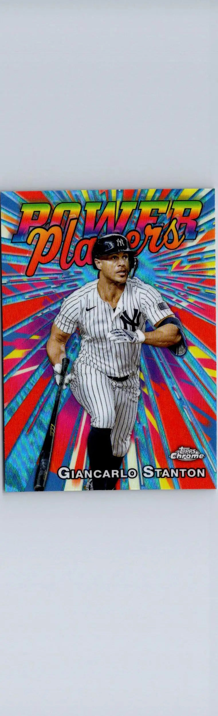 Giancarlo Stanton Power Players baseball card from 2025 Topps Chrome series