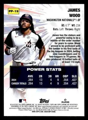 2025 Topps Chrome #PP-19 James Wood Power Players - Baseball Card Single