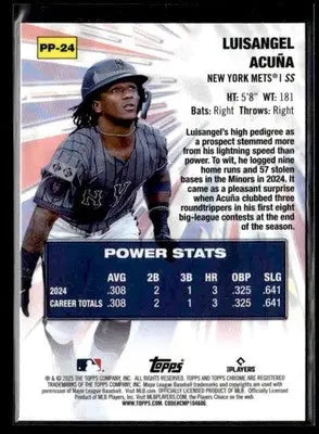 2025 Topps Chrome #PP-24 Luisangel Acuña Power Players - Baseball Card Single