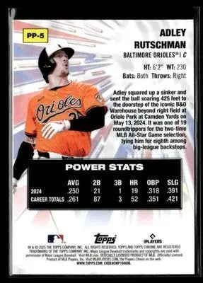 2025 Topps Chrome #PP-5 Adley Rutschman Power Players - Baseball Card Single