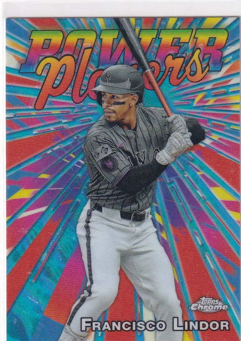 2025 TOPPS CHROME #PP-9 FRANCISCO LINDOR POWER PLAYERS- NEW YORK METS - Baseball Card Single