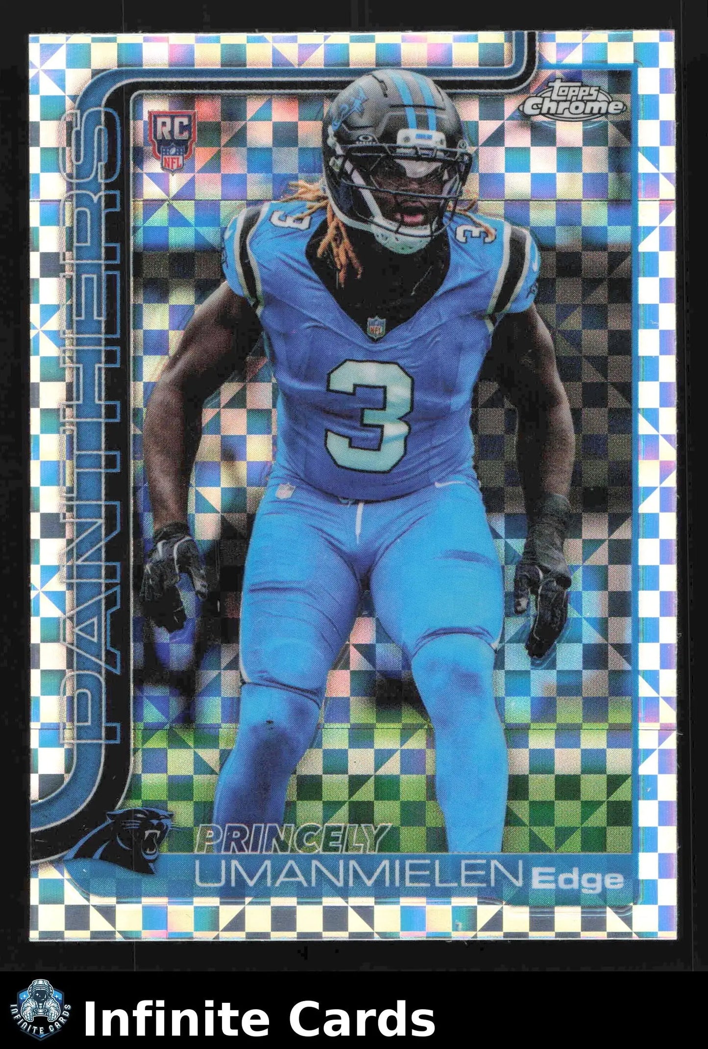 2025 Topps Chrome PRINCELY UMANMIELEN #377 X-Fractor Carolina Panthers RC - Football Card Single
