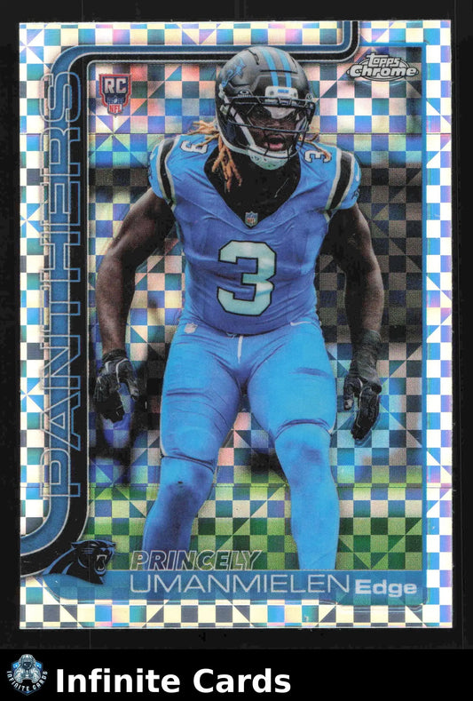 2025 Topps Chrome PRINCELY UMANMIELEN #377 X-Fractor Carolina Panthers RC - Football Card Single