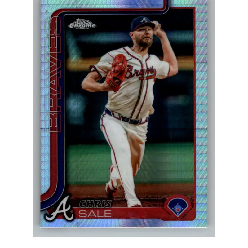 2025 topps Chrome Prism Refractor #182 Chris Sale NM-MT Atlanta Braves Baseball Card - Baseball Card Single