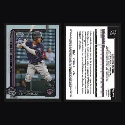 2025 Topps Chrome Pro Debut Bairon Ledesma #PDC-192 Refractor /199 Rockies - Baseball Card Single