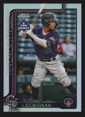 2025 Topps Chrome Pro Debut Bairon Ledesma #PDC-192 Refractor /199 Rockies - Baseball Card Single