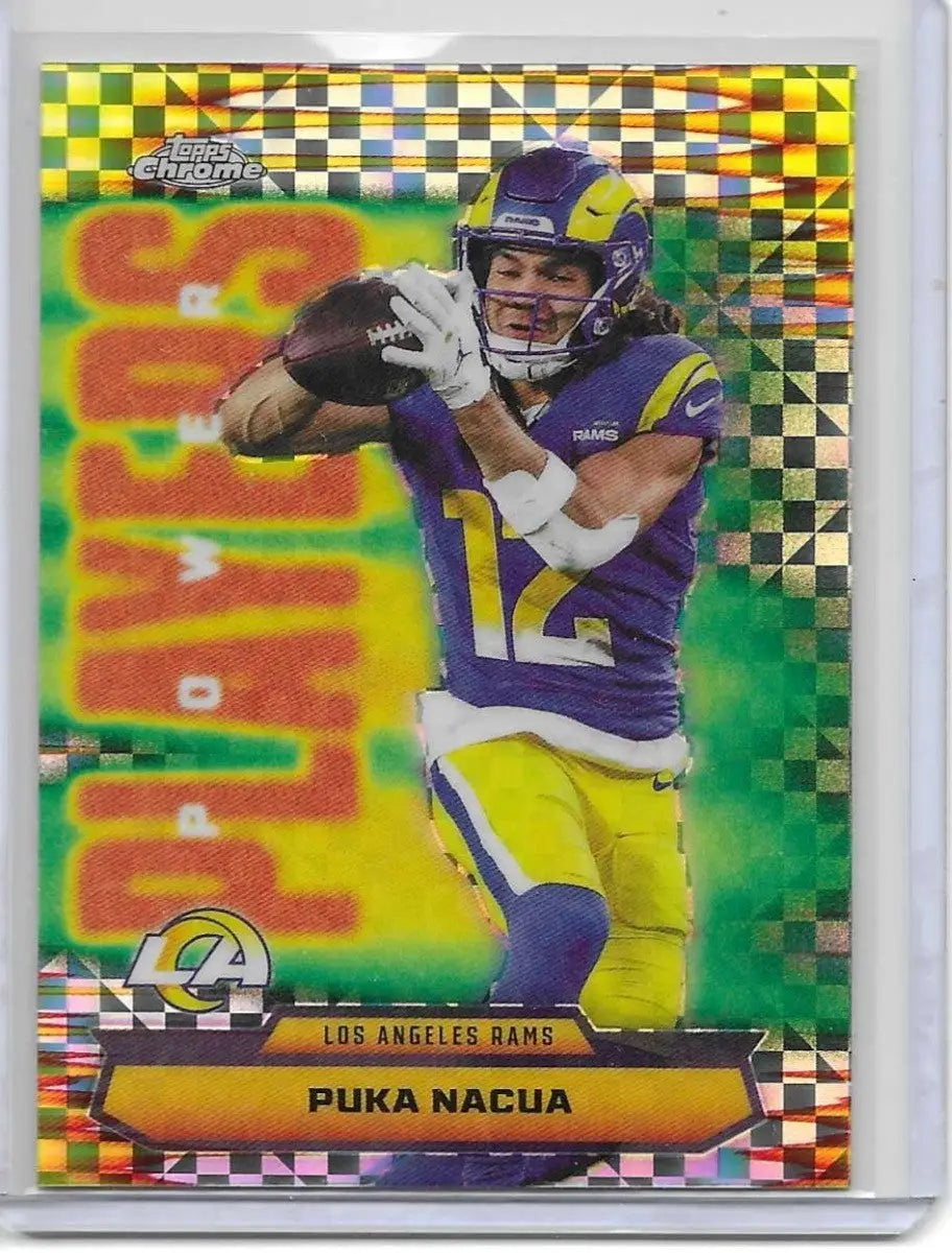 2025 Topps Chrome - Puka Nacua Power Players #PP-24 Refractor Rams (1105) - Football Card Single