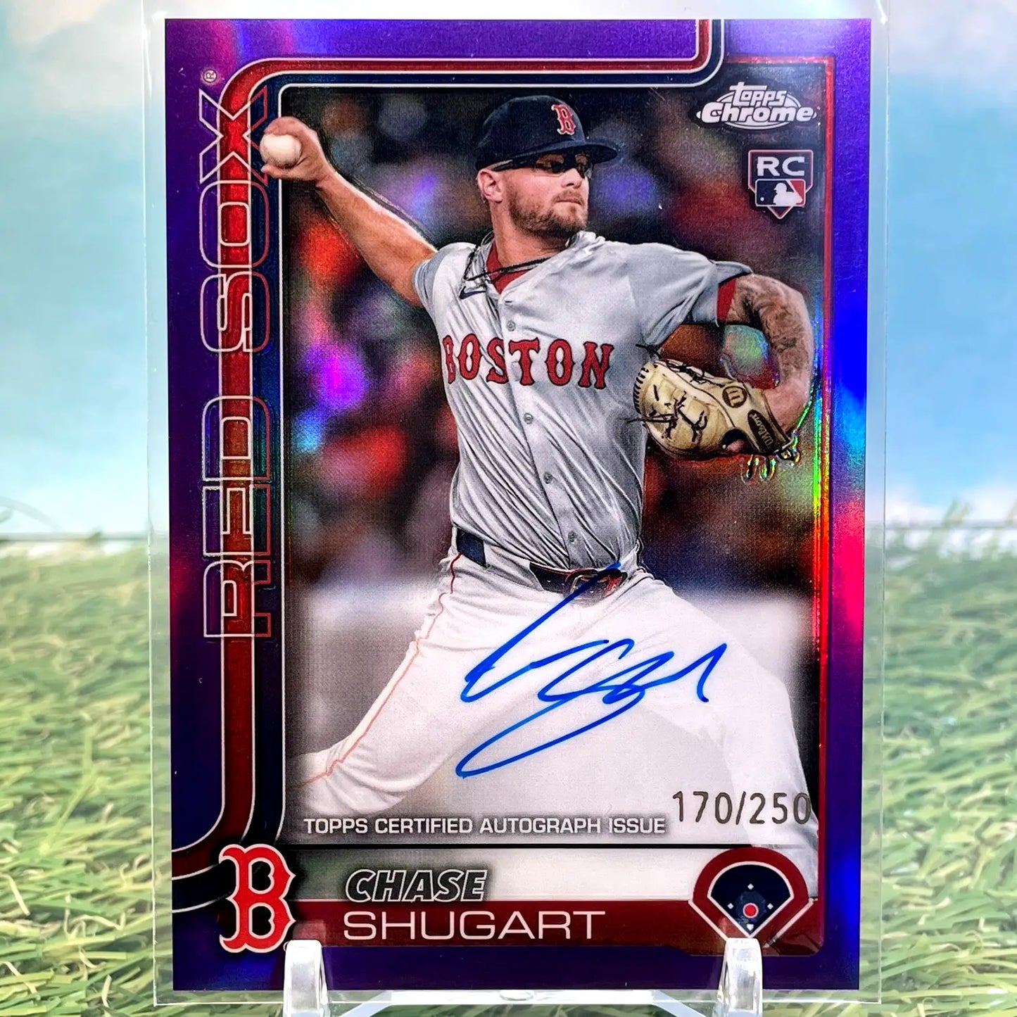 2025 Topps Chrome Purple /250 Rookie Auto Chase Shugart Refractor RC #RA Red Sox - Baseball Card Single