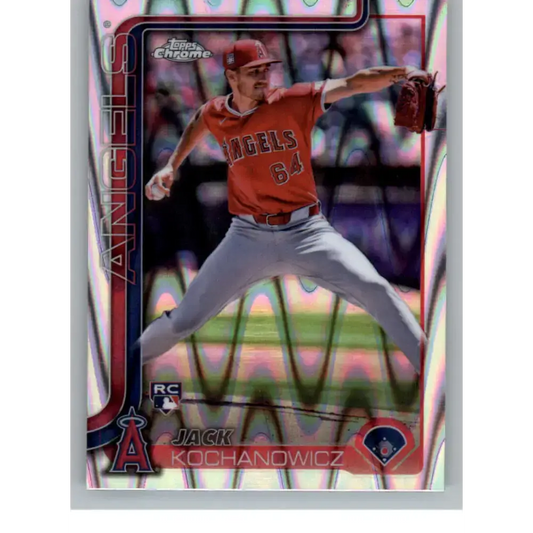 2025 topps Chrome RayWave Refractor #121 Jack Kochanowicz NM-MT RC Rookie Los Angeles Angels Baseball Card - Baseball
