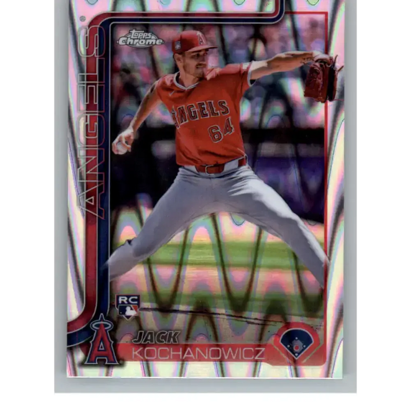 2025 topps Chrome RayWave Refractor #121 Jack Kochanowicz NM-MT RC Rookie Los Angeles Angels Baseball Card - Baseball
