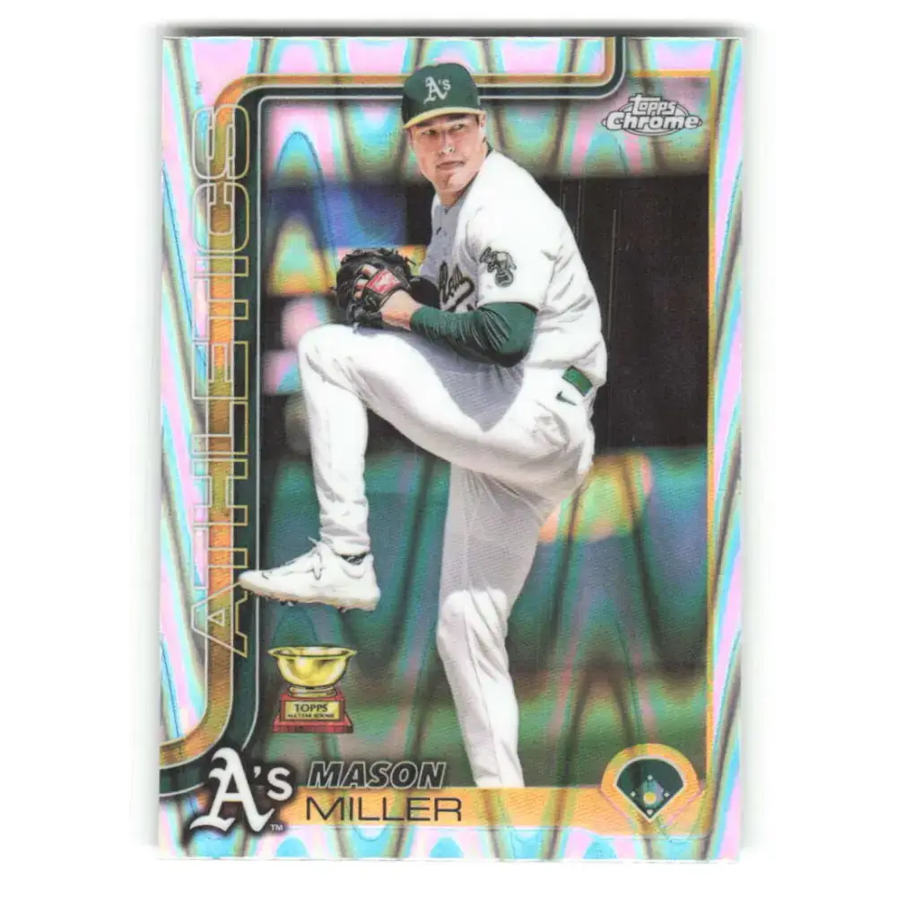 2025 topps Chrome RayWave Refractor #142 Mason Miller NM-MT Athletics Baseball Card - Baseball Card Single