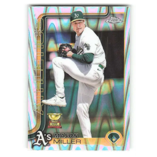 2025 topps Chrome RayWave Refractor #142 Mason Miller NM-MT Athletics Baseball Card - Baseball Card Single