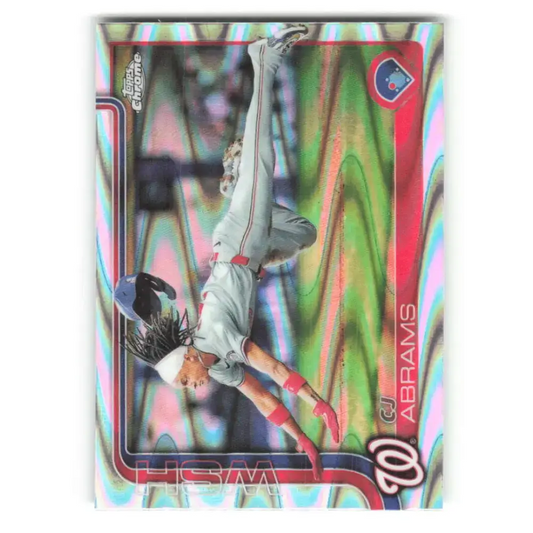2025 topps Chrome RayWave Refractor #176 CJ Abrams NM-MT Washington Nationals Baseball Card - Baseball Card Single