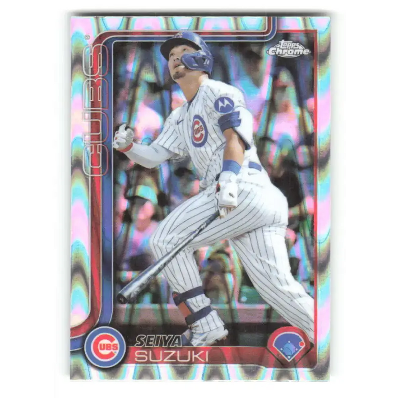 2025 topps Chrome RayWave Refractor #210 Seiya Suzuki NM-MT Chicago Cubs Baseball Card - Baseball Card Single