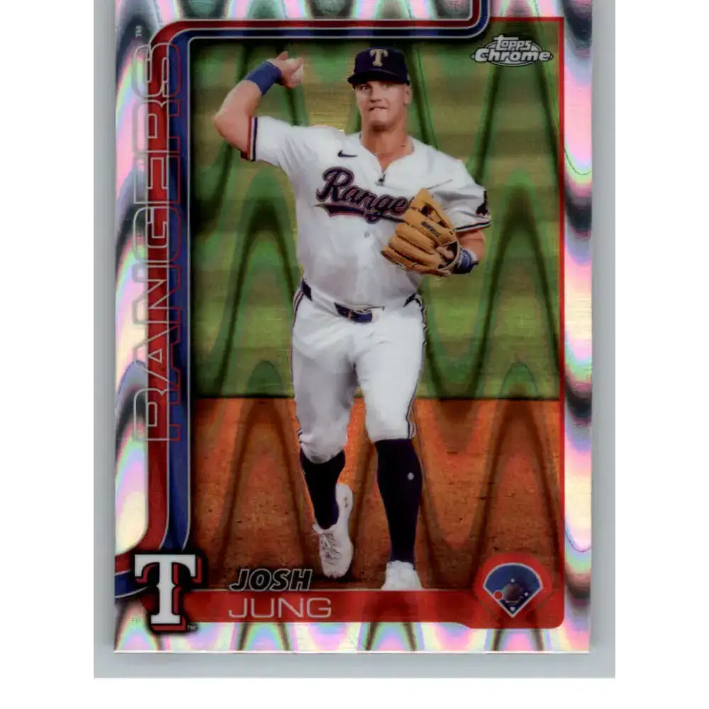 2025 topps Chrome RayWave Refractor #220 Josh Jung NM-MT Texas Rangers Baseball Card - Baseball Card Single