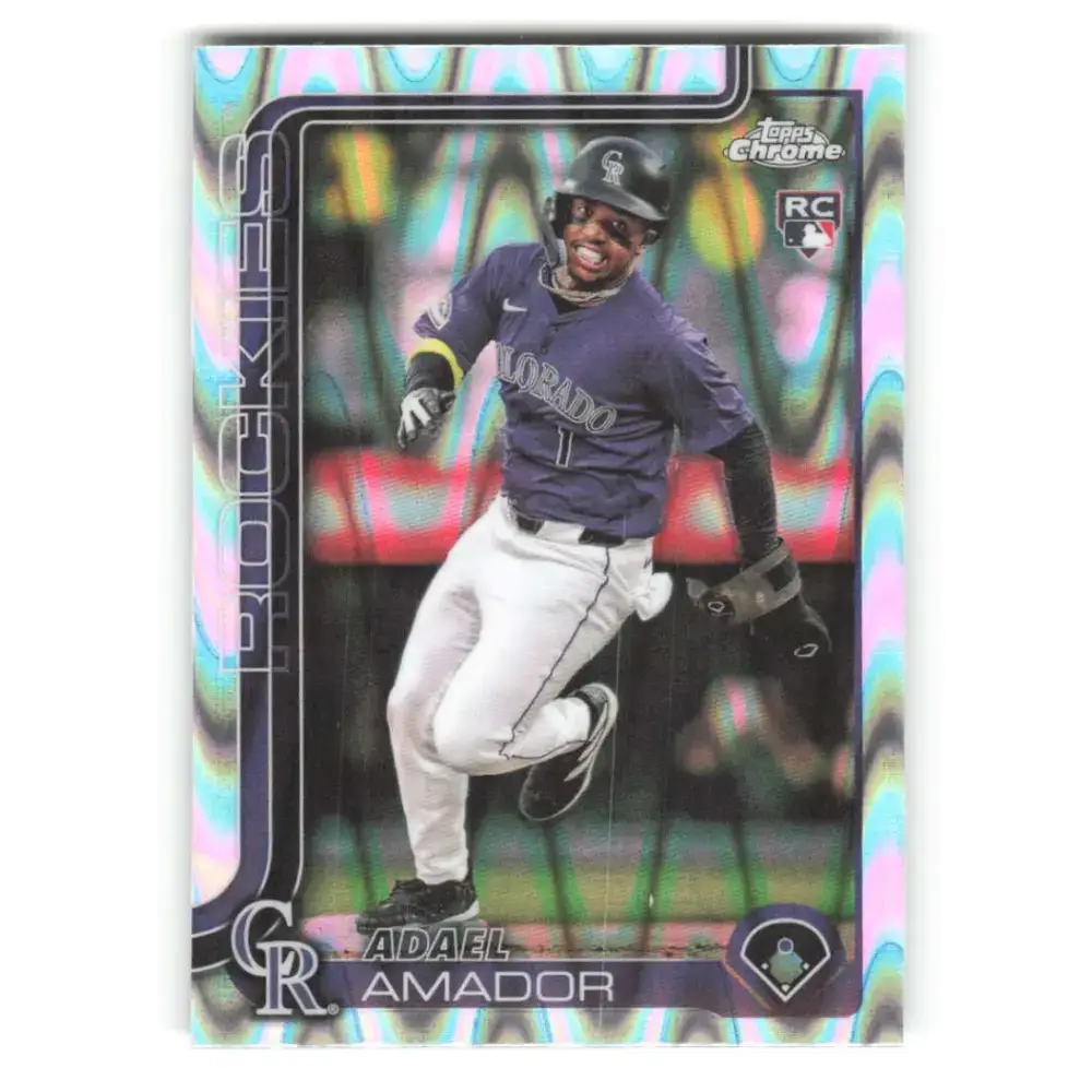 2025 topps Chrome RayWave Refractor #255 Adael Amador NM-MT RC Rookie Colorado Rockies Baseball Card - Baseball Card
