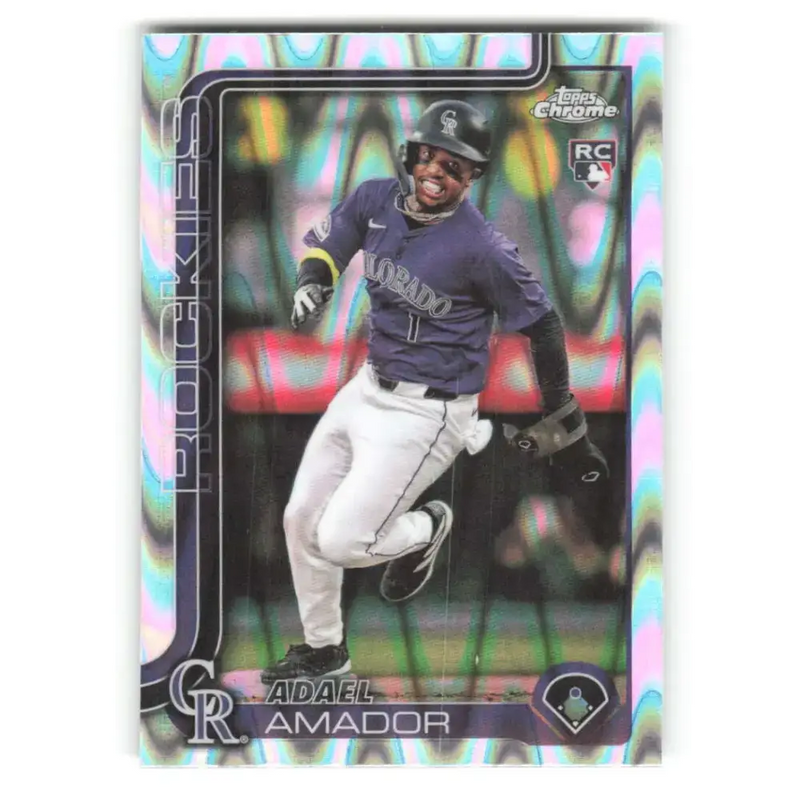 2025 topps Chrome RayWave Refractor #255 Adael Amador NM-MT RC Rookie Colorado Rockies Baseball Card - Baseball Card