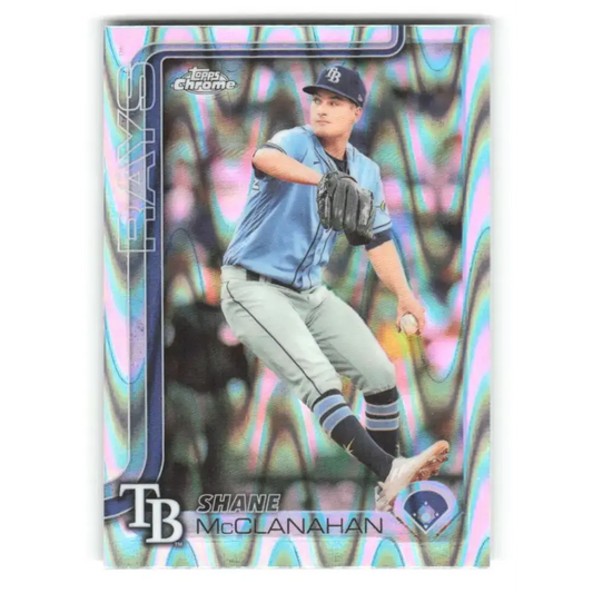 2025 topps Chrome RayWave Refractor #298 Shane McClanahan NM-MT Tampa Bay Rays Baseball Card - Baseball Card Single
