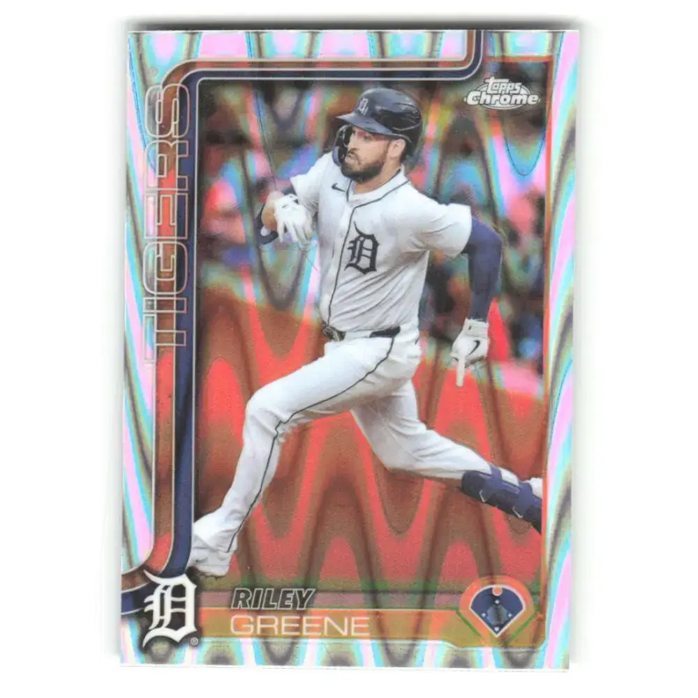 2025 topps Chrome RayWave Refractor #34 Riley Greene NM-MT Detroit Tigers Baseball Card - Baseball Card Single